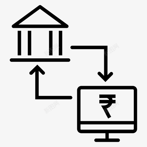 网上支付网上银行货币兑换图标svg_新图网 https://ixintu.com 储蓄 网上支付 网上转账 网上银行 货币兑换 银行2