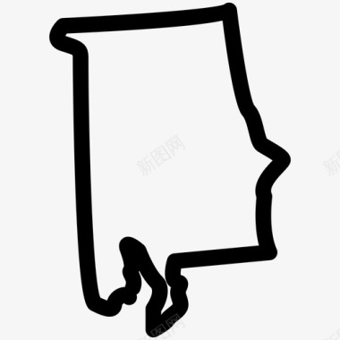 阿拉巴马地图阿拉巴马州美国各州地图大纲图标图标