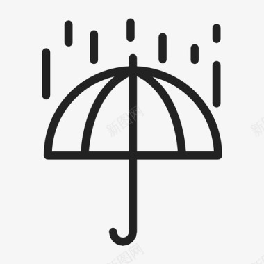伞与雨秋天感恩节图标图标