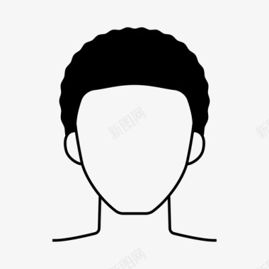 卷发的男人非洲佬男人化身图标图标