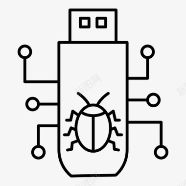 恶意软件网络安全加密图标图标