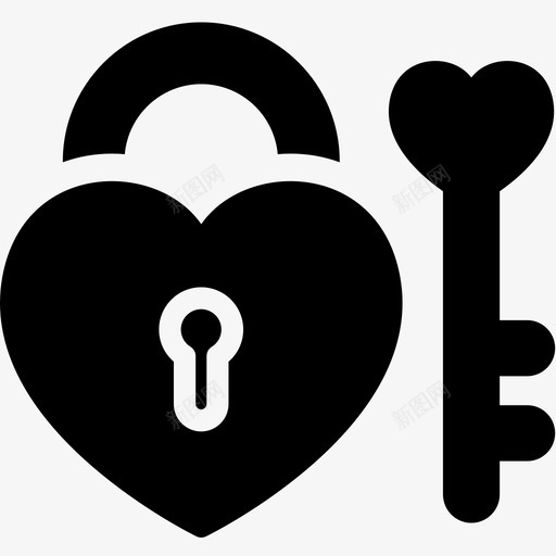 锁和钥匙新娘爱情图标svg_新图网 https://ixintu.com 婚礼 婚礼铭文 已婚 情人 新娘 爱情 锁和钥匙