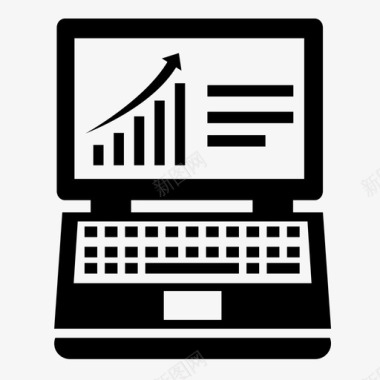 金融条形图笔记本电脑图标图标