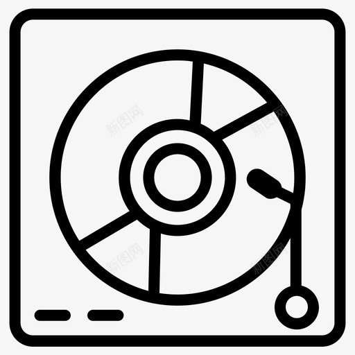 转盘dj播放歌曲图标svg_新图网 https://ixintu.com dj 乙烯基 录音机 播放歌曲 转盘 音乐元素