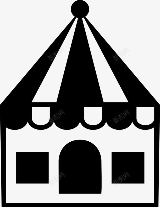 帐篷马戏团展览图标svg_新图网 https://ixintu.com 展览 帐篷 窗户 集市 马戏团