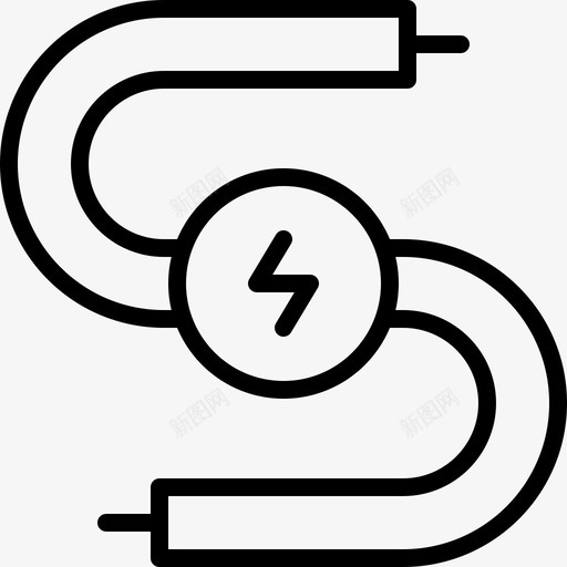 电线电缆电力图标svg_新图网 https://ixintu.com 火花 电力 电线 电缆 能源 薄能源供应 金属