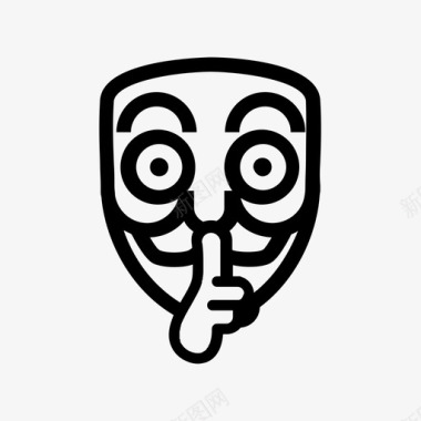 匿名沉默表情符号黑客图标图标