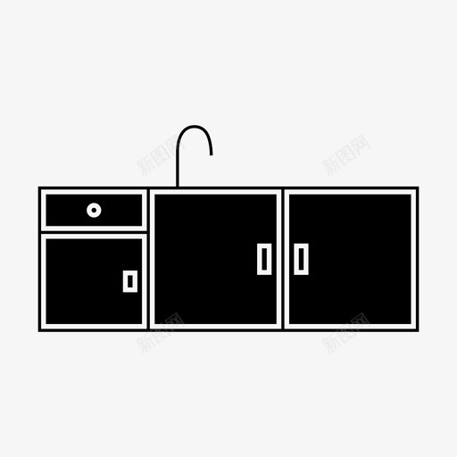 厨房橱柜厨房用具图标svg_新图网 https://ixintu.com 厨房 厨房用具 橱柜 水槽