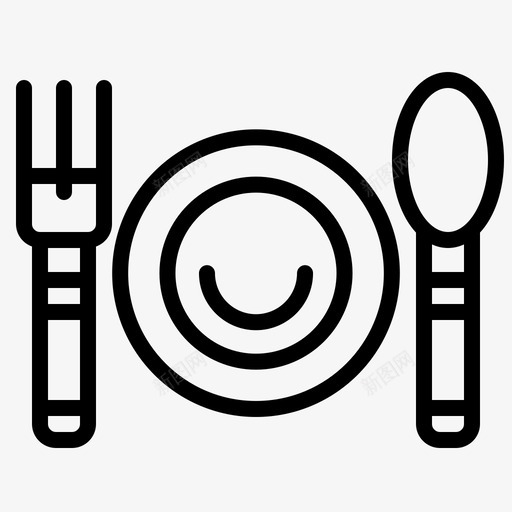 盘子叉子餐厅图标svg_新图网 https://ixintu.com 勺子 叉子 盘子 餐厅