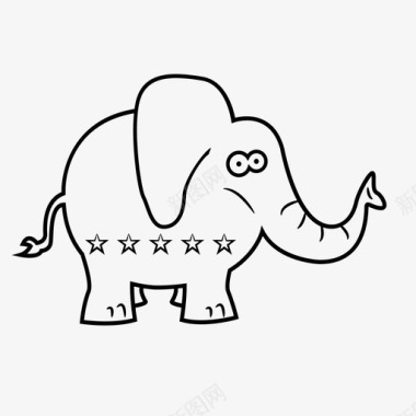 共和党卡通大象图标图标