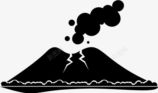 喷发火山灰地质图标图标