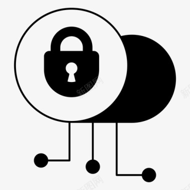 加密数据网络安全锁图标图标