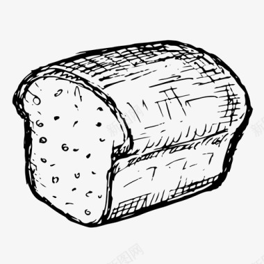 面包食物素描图标图标