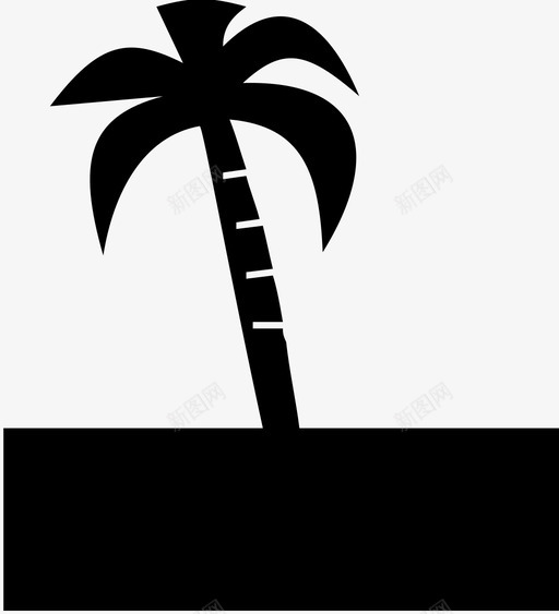 树海滩椰子树图标svg_新图网 https://ixintu.com 树 椰子树 海滩