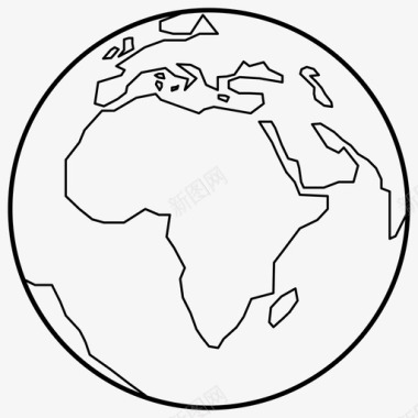 地球非洲地图世界图标图标