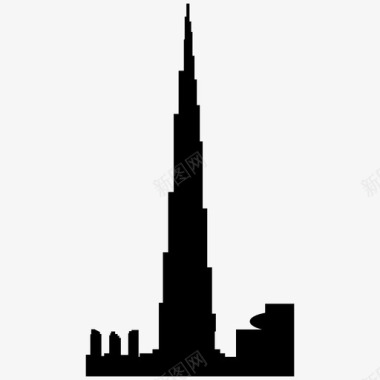哈利法塔建筑摩天大楼图标图标