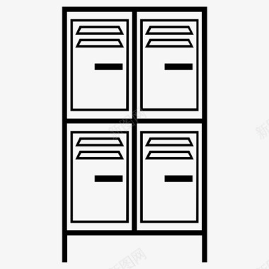 储物柜更衣室储藏室图标图标