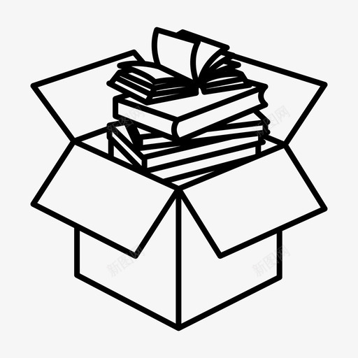 书箱包装纸张图标svg_新图网 https://ixintu.com 书箱 包装 学校 纸张 装运