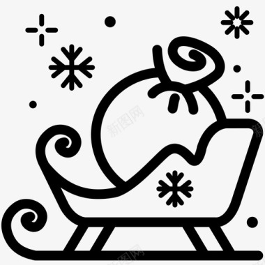圣诞雪橇圣诞老人雪橇圣诞老人图标图标