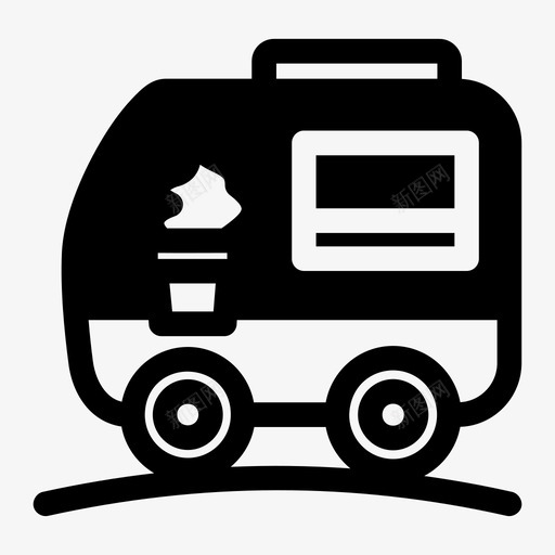 冰淇淋车食品车冰淇淋图标svg_新图网 https://ixintu.com 冰淇淋 冰淇淋车 甜品 食品车