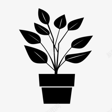 植物叶子盆栽植物图标图标