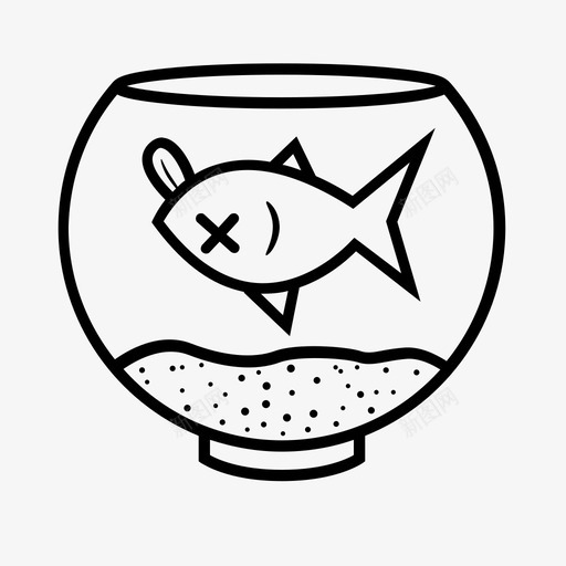 死鱼鱼缸古比图标svg_新图网 https://ixintu.com 世界各地的线图标 古比 死鱼 海 鱼缸