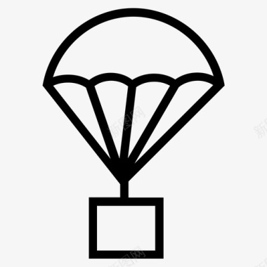 降落伞气球运送图标图标