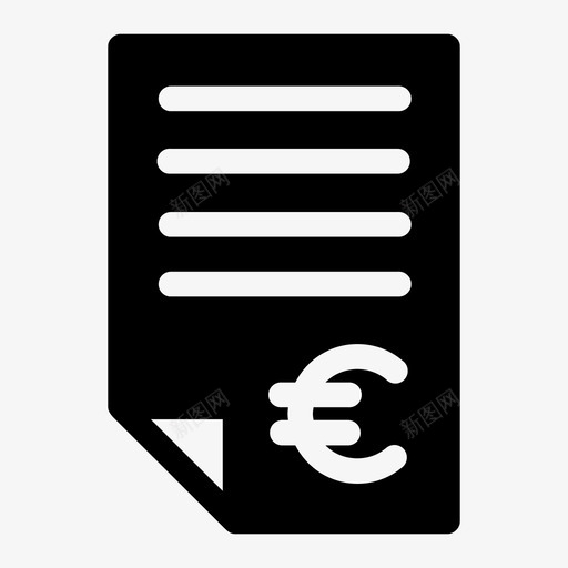 合同商业合同欧元文件图标svg_新图网 https://ixintu.com 合同 商业合同 欧元文件 货币