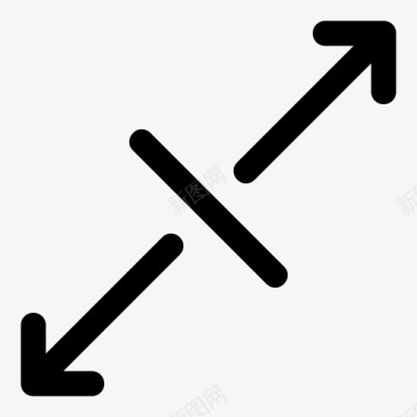 箭头拉伸对角线箭头线性正方形v2图标图标
