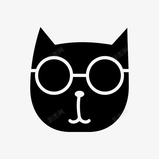 猫动物脸猫图标svg_新图网 https://ixintu.com 动物 宠物 小猫 快乐猫 猫 脸猫
