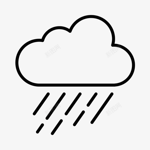 下雨预报气象图标svg_新图网 https://ixintu.com 下雨 天气 暴风雨 气象 阴天 预报