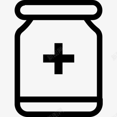 药瓶什么名字的医疗线图标图标