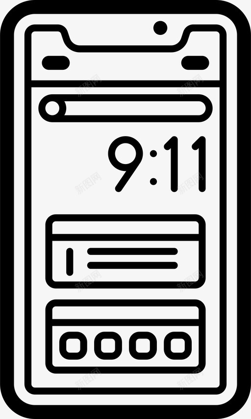 通知苹果iphone图标svg_新图网 https://ixintu.com iphone 智能手机 智能手机概述 苹果 通知