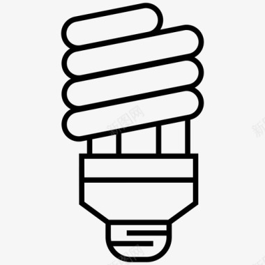 荧光灯泡能源节能器图标图标