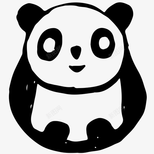 熊猫动物手绘图标svg_新图网 https://ixintu.com 动物 手绘 熊猫 素描 自然