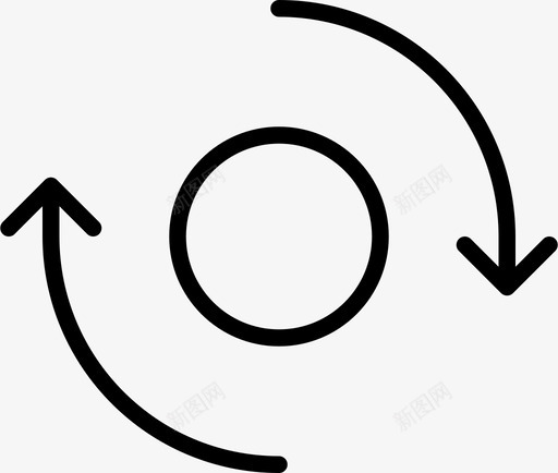 旋转球圆图标svg_新图网 https://ixintu.com 动词和箭头细 圆 循环 旋转 球 球体
