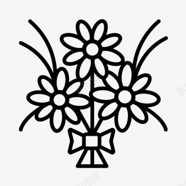花束束雏菊图标图标