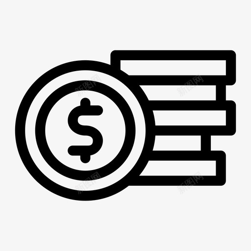 堆叠硬币银行美元图标svg_新图网 https://ixintu.com 堆叠硬币 美元 货币 购物电子商务媒介 银行
