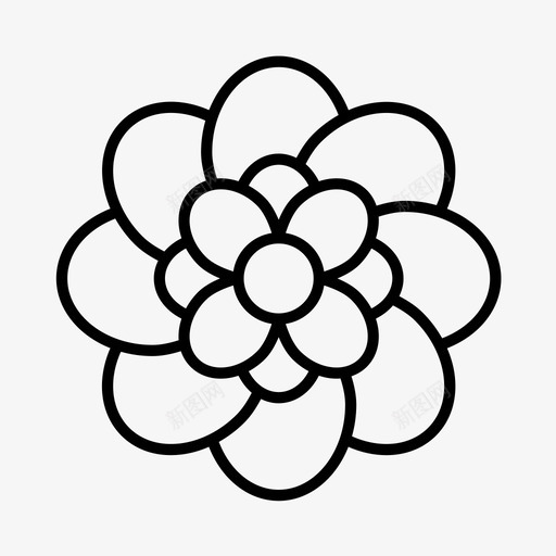 花斐波那契花园图标svg_新图网 https://ixintu.com 对称 斐波那契 花 花园