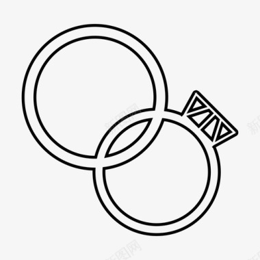 戒指钻戒婚礼图标图标