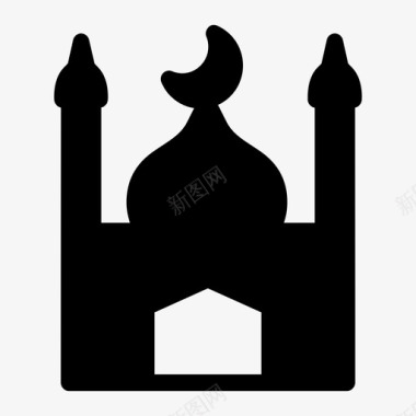 清真寺建筑场所图标图标