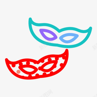 眼罩狂欢节庆典图标图标