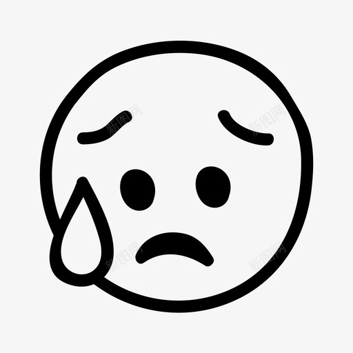 眼泪哭泣表情符号图标svg_新图网 https://ixintu.com 哭泣 手绘 手绘表情图 眼泪 素描 表情符号