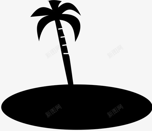 树海滩椰子树图标svg_新图网 https://ixintu.com 树 椰子树 海滩