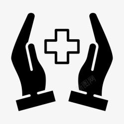 治疗师护理人员手图标图标