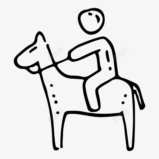 骑马人类活动涂鸦图标svg_新图网 https://ixintu.com 人类活动涂鸦 骑马
