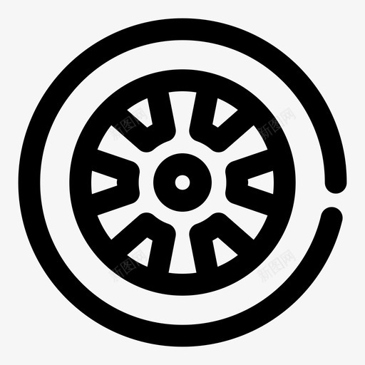 轮胎赛车轮辋图标svg_新图网 https://ixintu.com 交通工具 赛车 车轮 轮胎 轮辋