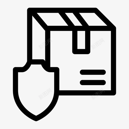保险物流箱子保护图标svg_新图网 https://ixintu.com 保护 保险物流 盾牌 箱子