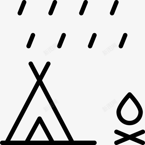 印度帐篷壁炉雨图标svg_新图网 https://ixintu.com 印度帐篷 壁炉 天气 天气景观薄 帐篷 棚屋 雨