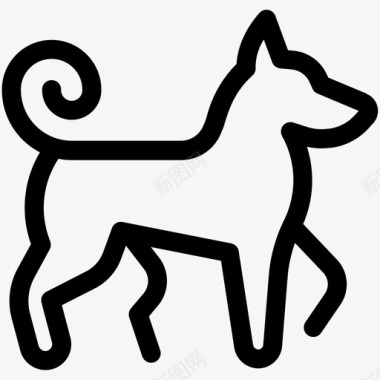 狗遛狗快乐的狗图标图标